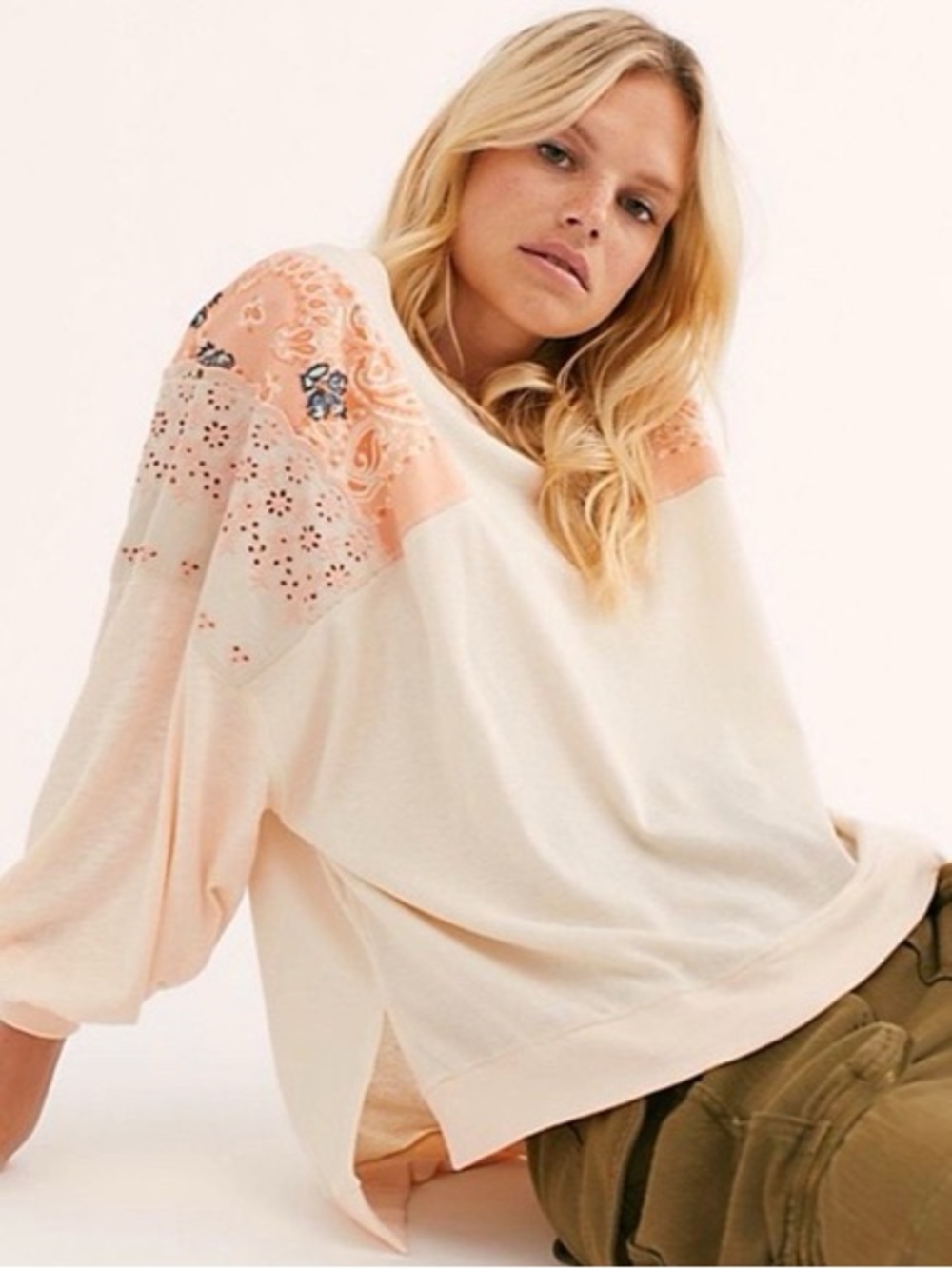 Free People We The Free Feelin It Tee in Peach